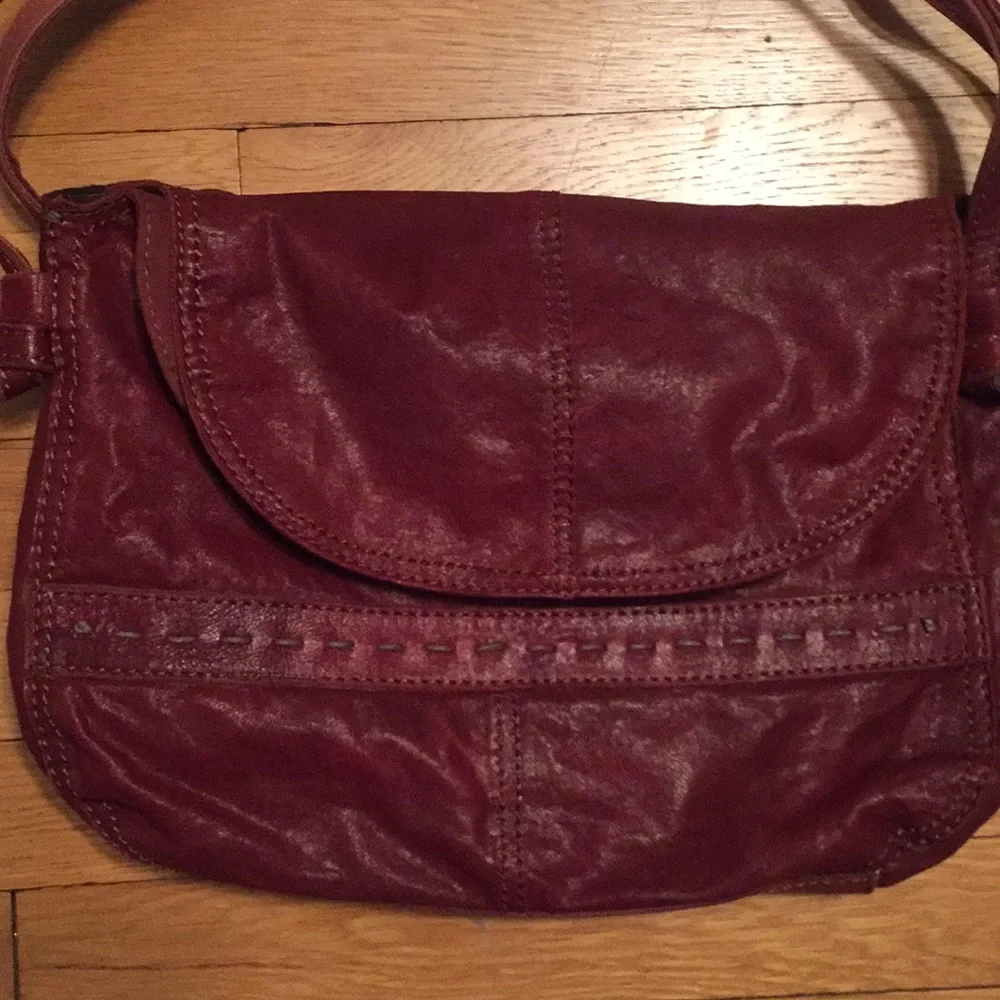 Lucky Brand burgundy leather satchel bag